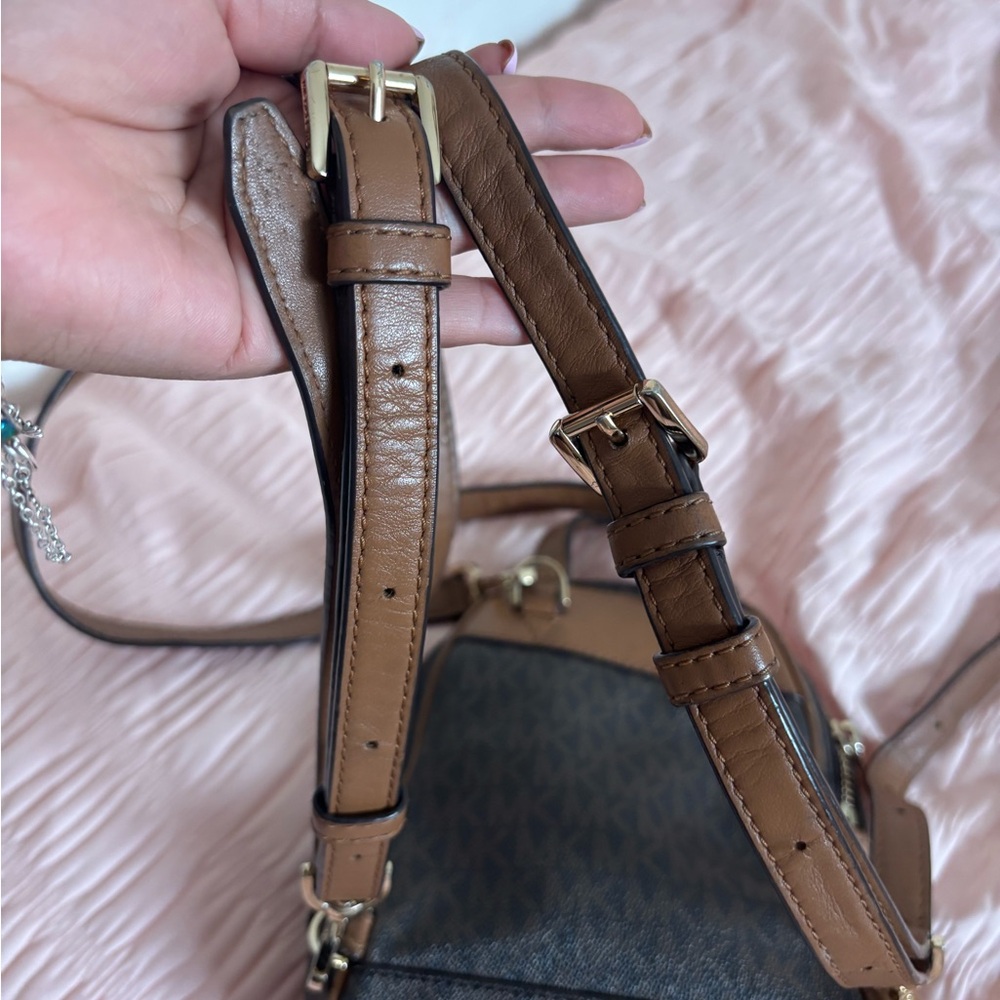 Michael Kors Dark Brown Mini Backpack with Gold Hardware - Picture 8 of 10